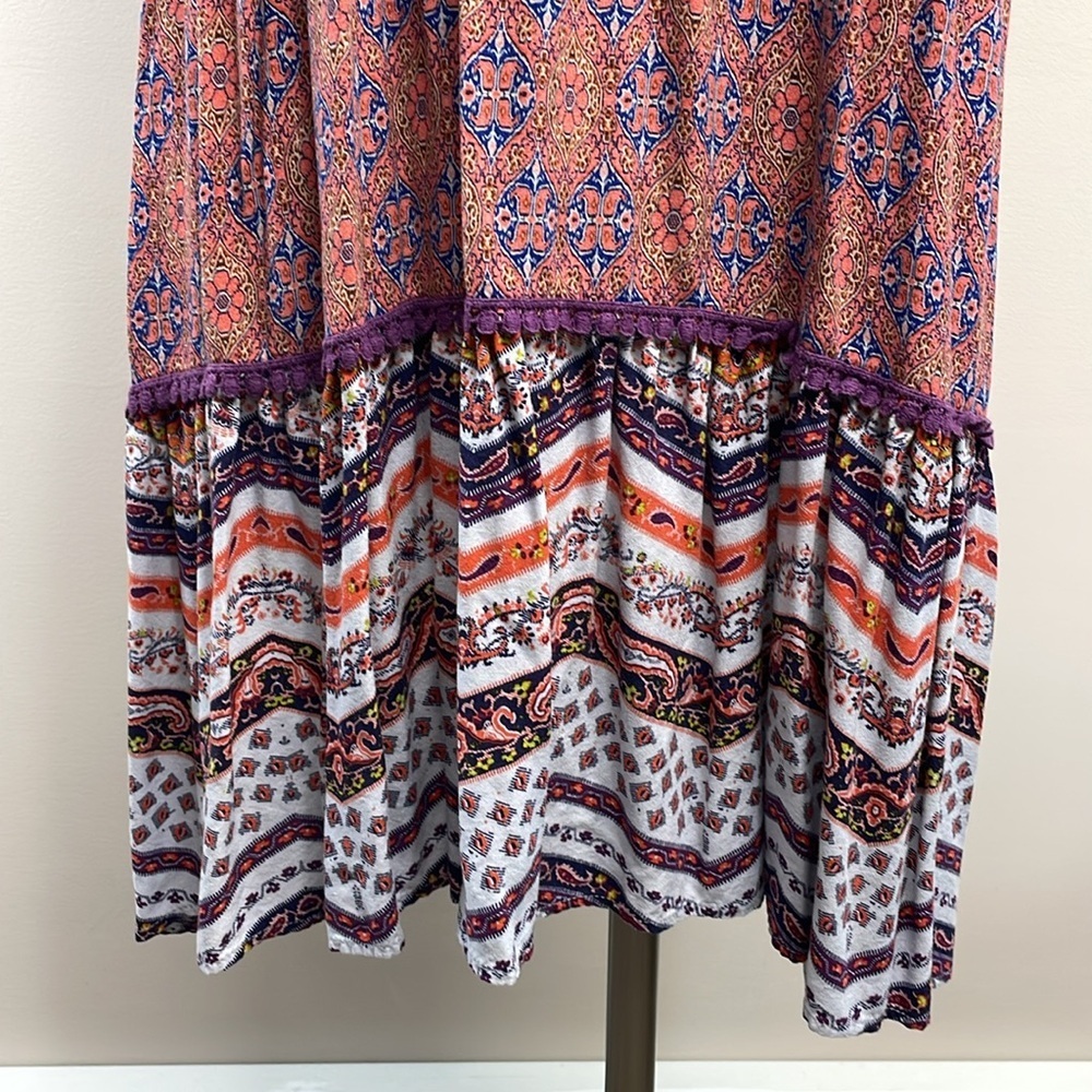 Mossimo Supply Co Boho Spaghetti Strap Paisley Floral Crochet Trim Dress XL - Picture 3 of 16